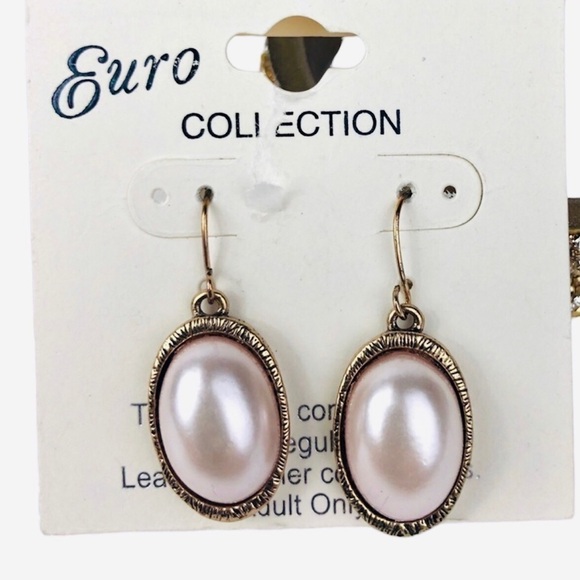 PINK PEARL Drop EARRINGS #346 - Picture 1 of 1